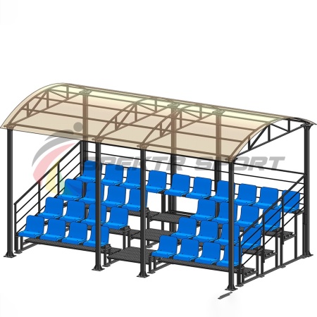 Купить Трибуна для зрителей 4 ряда на 34 места с навесом и перилами в Сельцо 